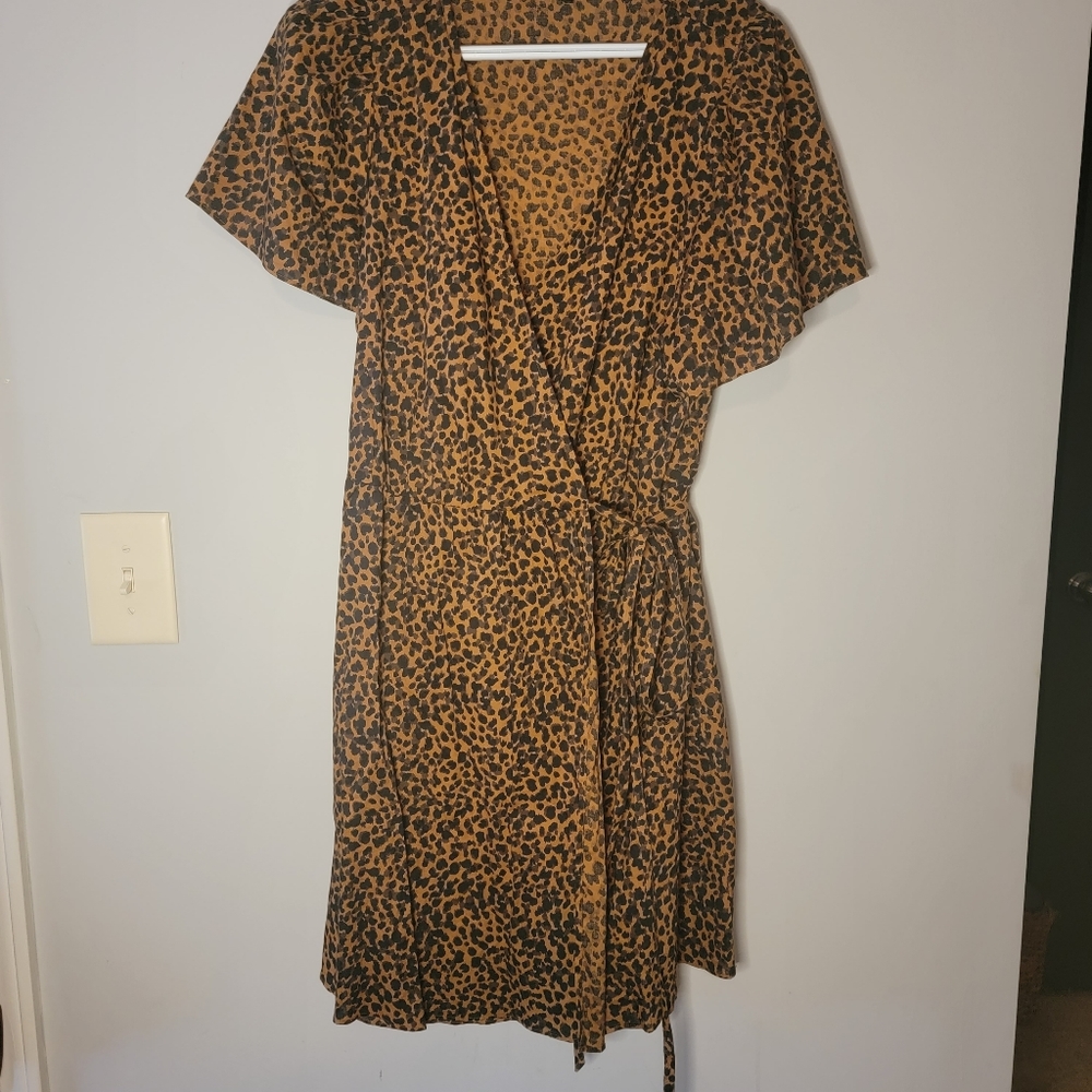 Madewell Animal print wrap dress